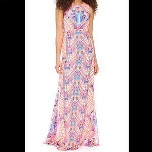 Mara Hoffman Neon Cosmic Coral Maxi Gown Dress